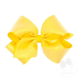 King Sheer Iridescent and Grosgrain Overlay Hair Bow